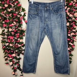 Flypaper Medium Wash Blue Distressed Denim Jeans Bootcut Denim 32x30 Casual